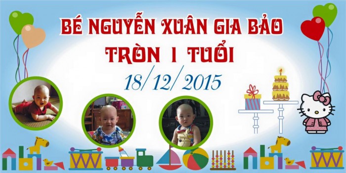 Sinh nhật bé Gia Bảo tròn 1 tuổi (18-12-2015)